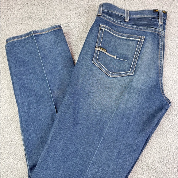 Ariat Rebar Jeans Mens 40x34 Blue M5 Slim Straight Leg Cotton Blend Work Cowboy - Picture 10 of 10